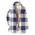 thumbnail image 4 of ZUKMRJPC Women's Long Plaid Jacket Oversized Lapel Button Down Mid Long Fleece Overcoat Casual Warm Winter Coats with Pockets, 4 of 7