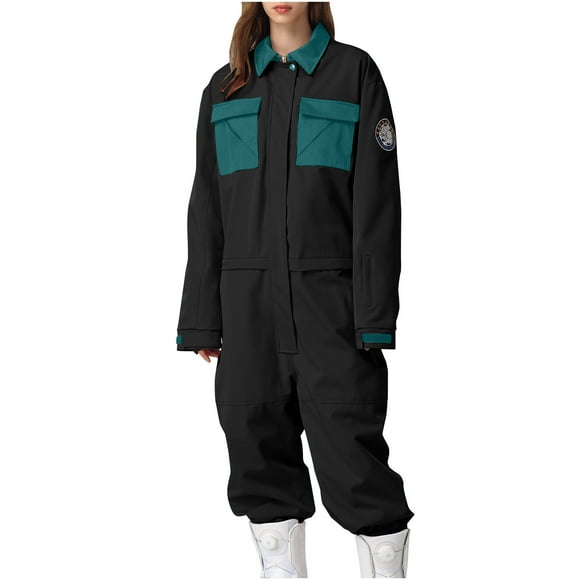TIMIFIS Snow Suits for Women and Men Winter Outdoor Water Windproof Skiwear Clothes Jumpsuit Casual Fashion Zip Up Ski Suit Jumpsuits