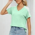 thumbnail image 6 of XuJwPNcy Womens T Shirts Short Sleeve V Neck Tops with Fashion Summer Soft Casual Comfy Outfits Clothes, 6 of 7