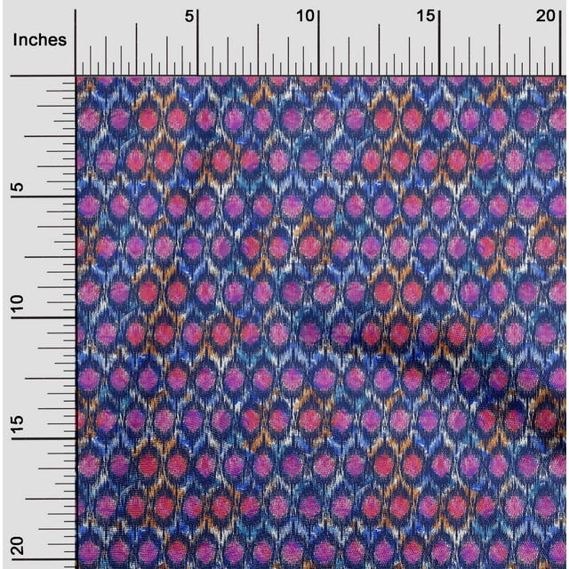 oneOone Tissu Popeline de Coton Chevron Ikat Imprimé au Mètre 42 Pouces de Large