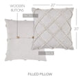 thumbnail image 3 of VHC Brands Frayed Lattice Oatmeal Pillow 20x20, 3 of 6