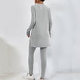 thumbnail image 3 of Ensemble Deux Pièces pour Femmes 2025 Manches Longues Col Rond Ourlet Fendu Tee-Shirt Pantalon Taille Haute Survêtement, 3 of 6