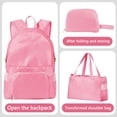 thumbnail image 4 of MMJ Travel Backpack 3 in 1 Packable Tote Bag Foldable Compact Waterproof Lightweight for Commute Hiking Camping, 4 of 9