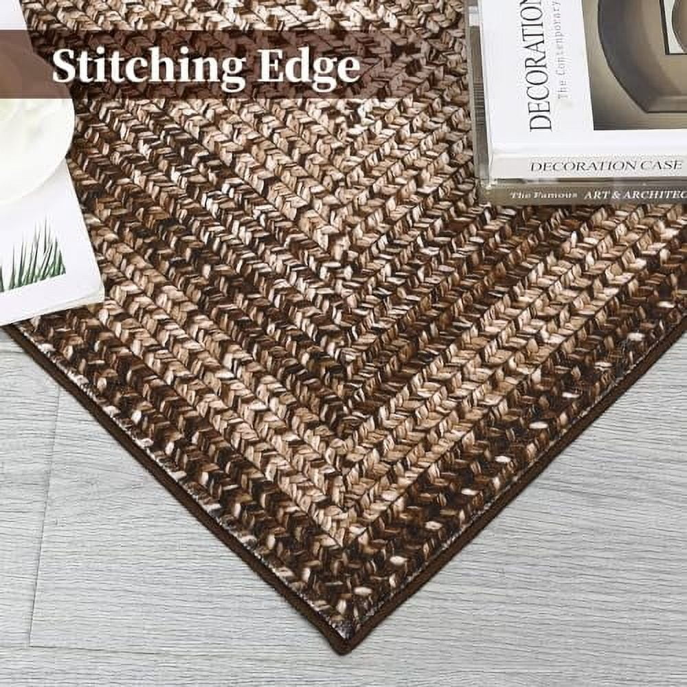 2025 New Modern Braided Print Area Washable Rug, Entryway Non-Slip Runners, Ultra-Thin Farmhouse Kitchen Mat, Non-Shedding Accent Carpet, for Bedroom Bedside Laundry