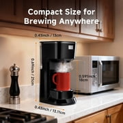 Coffee Maker, 2 in 1 Single Serve Brewer Compatible with K Pods & Ground for Men and Women, 6-24oz and 2-4 Mins Rapid Brew, Compact Coffee Machine for Kitchen Office RV Camping-Black