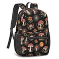 thumbnail image 2 of Mushroom and Moon Black Pattern 17" School Backpacks for Teens,Waterproof Oxford Fabric,S-Shape Padded Straps for School,Travel,Hiking,Camping, 2 of 6