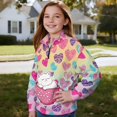 thumbnail image 3 of Uorisanigo Girls Half Zip Sweatshirt Oversized Long Sleeve Zipper Sweatshirt School Drop Shoulder Cute Teacup Cat Heart Athletic Tops Outerwear Fall Clothes Quarter-Zip Pullover Jacket, 3 of 7
