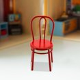 thumbnail image 3 of 1/24 Metal Craft Dollhouse Miniature Dining Chair Furniture Back Chair Red, 3 of 6