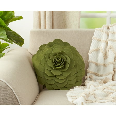 

Saro Lifestyle-1PK Elegant Textured Colorful Decorative Flower Throw PillowKiwi-13 x13