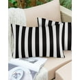 thumbnail image 4 of Outdoor Waterproof Throw Pillow Covers Set of 2 Black White Stripes Pillowcases Lumbar Outdoor Pillows Cushion Case 20x12 Inch Classic Vertical Striped Patio Pillows for Couch Sofa Bed Garden, 4 of 7