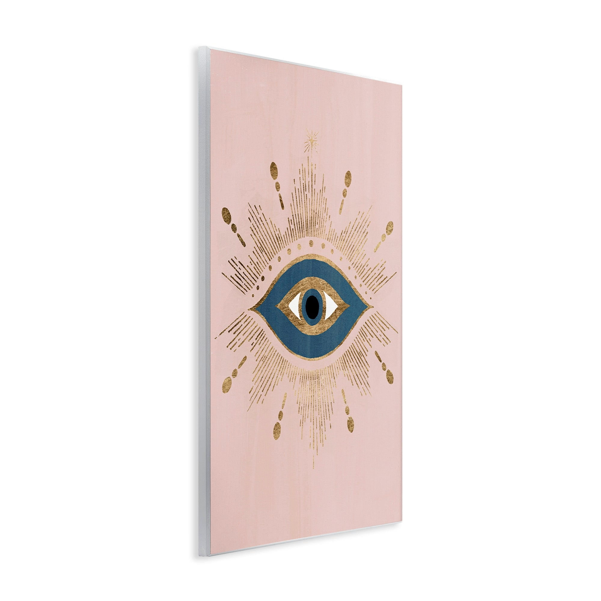 Stupell Industries Evil Eye Glam Boho Pattern Bold Blue Pink, 13 x 19, Design by Grace Popp