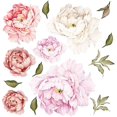 thumbnail image 1 of etiqueta de la pared de peonías rosas etiqueta de la pared floral de peonía ramo de rosas rosa flores pelar y pegar wal esquí esquí Gafas de esquí, 1 of 1