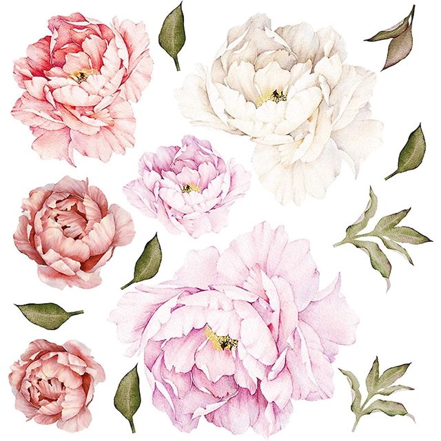 etiqueta de la pared de peonías rosas etiqueta de la pared floral de peonía ramo de rosas rosa flores pelar y pegar wal esquí esquí Gafas de esquí