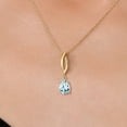 thumbnail image 3 of Gem Stone King 10K Yellow Gold Sky Blue Aquamarine Pendant Necklace for Women | 0.90 Cttw | Gemstone March Birthstone | Pear Shape 8X6MM | With 18 inch Chain, 3 of 6