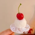thumbnail image 5 of Plush Creamy Fruit Cake Hair Clip For Women Girls Soft Polyester Alloy Hair Accessory For School Party Daily Use, 5 of 8