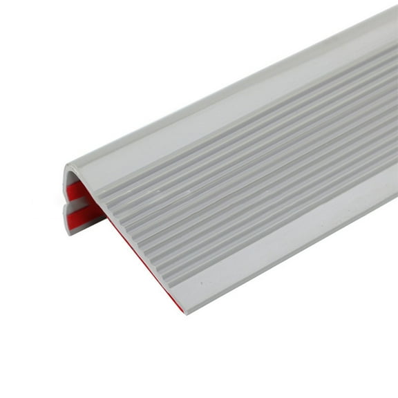KDJ Rubber Stair Nosing Edging Strip - Anti-Slip Safety Tread for Wood, Tile, Metal Stairs - Self-Adhesive, Easy Install - 39" Long, 1.97" Wide - Grey