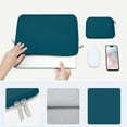 thumbnail image 4 of Mosiso Laptop Sleeve for MacBook Air 15 inch M3 A3114 M2 A2941 Lenovo Dell HP Asus Acer, Protective Neoprene Notebook Bag with Small Case, Deep Teal, 4 of 8