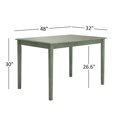 thumbnail image 5 of Lexington 5-Piece Wood Dining Set with 4 Slat Back Chairs, Dark Sea Green, 5 of 6