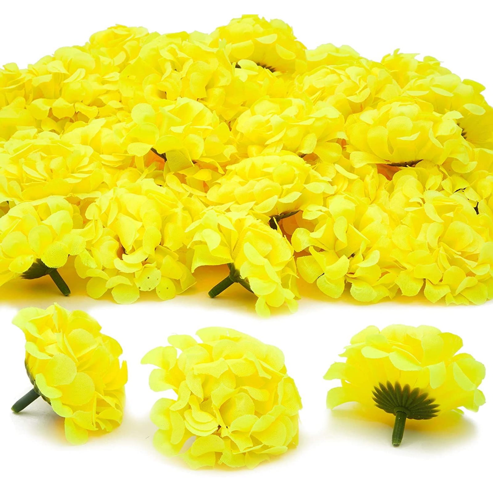 Pack of 50 Artificial Silk Hydrangea Flower Heads for Flower Wall Decorations 
