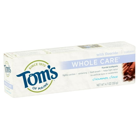 Tom's of Maine Whole Care with Fluoride Natural Toothpaste, Cinnamon-Clove 4.7 oz