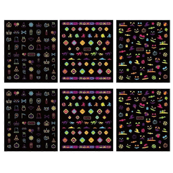 Flower Nail Art Stickers, Luminous Nail Art Adhesive With Unique Daisy Fruit Patterns And Colorful Floral Designs, Ideal For Halloween Celebrations