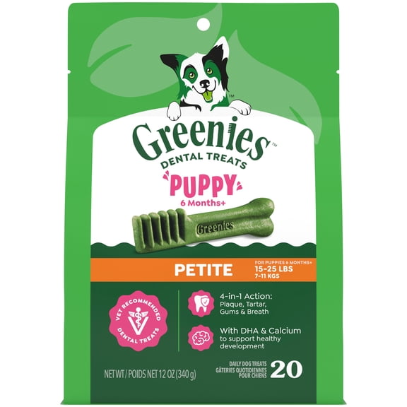 Greenies Aging Care Adult Natural Dental Dog Treats Teenie Size, 27 oz Pack (96 Count)