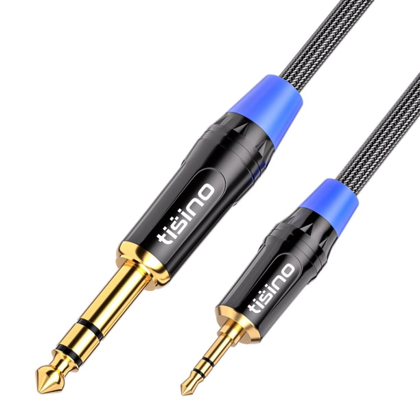 Cable de audio estéreo de 3,5 mm a 6,35 mm para guitarra de 1 m