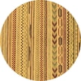 thumbnail image 1 of Ahgly Company Indoor Round Abstract Brown Modern Area Rugs, 6' Round, 1 of 4
