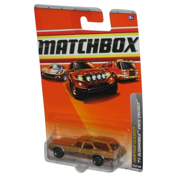 Matchbox Heritage Classics (2009) Gold '71 Oldsmobile Vista Cruiser Toy Car #18/100