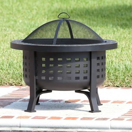 Fire Sense - Alpina Round Slate Top Fire Pit - Black