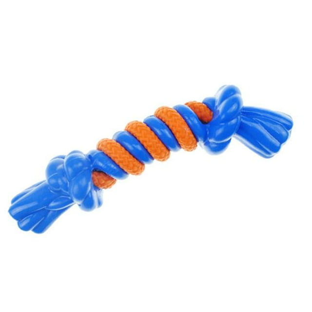 TPR & Rope Bone Toy, Blue - Small
