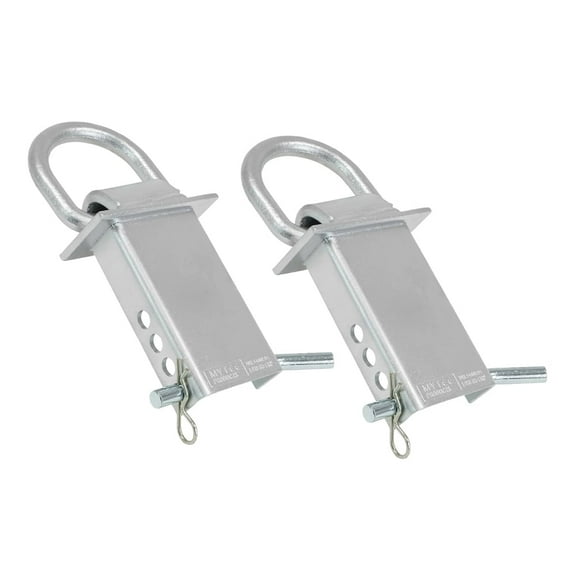 (2 Pack) Trailer Stake Pocket D-Ring Zinc Coated Flatbed UtilityHeavy Duty Adjustable Trailer Stake Pocket D Ring Zinc Coated w/ 1/2" Hitch Pin, Load limit 5400 lbs & 4 Adjustable Holes