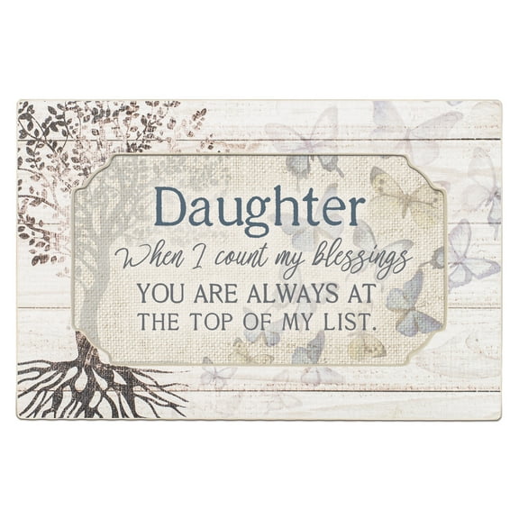 Daughter When I Count My Blessings Deco Whitewash Jewelry Music Box Plays Friend in Jesus