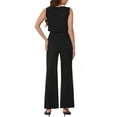 thumbnail image 3 of INSPIRE CHIC Women's Summer V Neck Sleeveless Linen Crop Tank and Wide Leg Pants Casual Two Piece Outfits Set XL Black, 3 of 5