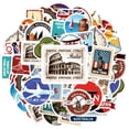 thumbnail image 2 of 35pcs Vintage Stickers World Travel Stickers City Stickers Architecture Stickers for Luggage Phone Suitcase, 2 of 9