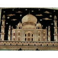 thumbnail image 3 of AHMEDANI Exclusive Taj Mahal Wonder of The World Hand Knotted Wool Silk Square Area Rug (3 x 3)', 3 of 8