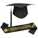 thumbnail image 2 of Juego de gorra y fajilla de graduación, gorro de mortero doctoral con estola para la ceremonia de instituto y universidad, accesorios fotográficos para la fiesta de graduación, 2 of 7