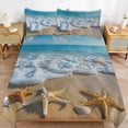 thumbnail image 6 of 3 Pcs Soft Bedding Set, Includes 1 Duvet Cover with Zipper And 2 Pillow,Shams Starfish Beach Full(79"×90"), 6 of 8