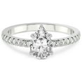 thumbnail image 4 of 4 Carat IGI Certified Pear Shape Lab Grown Diamond Engagement Ring | 14K White Gold | Venetia Half Eternity Diamond Ring | FG-VS1-VS2 Quality Friendly Diamonds, 4 of 5