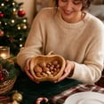 thumbnail image 6 of Twfbrm Wooden Serving Tray, 6 x 6 Inch Apples Shaped Serving Bowl with Hand Carving Design, Table Decorative Wood Bowl, Small Create Dish Bowl for Candy, Fruit, Snack, Desktop Center Decoration, 6 of 6