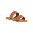 thumbnail image 1 of Women Faux Suede Double Band Open Toe Flat Slide Sandal 18772, 1 of 6