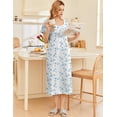 thumbnail image 4 of Ekouaer Cotton Nightgowns for Women Soft Sleepwear Floral House Dress Short Sleeve Comfy Night Gown for Ladies Loungewear with Pockets, 4 of 7