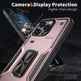 thumbnail image 4 of Case for iPhone 15 Plus,Military Grade  [Built-in Kickstand] Magnetic Ring Holder Heavy Duty TPU+PC Shockproof Drop Protection Phone Case for iPhone 15 Plus,6.7 inch (Rose Gold), 4 of 11