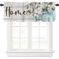 thumbnail image 3 of Wooden Plank Windows Valances Curtain Kitchen Rod Pocket Short Panels Spring Home Mason Jar Floral Retro Window Treatment Topper Curtains for Living Bedroom Garden 54x18 in, 3 of 6