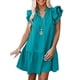 thumbnail image 2 of Vestido túnica para mujer,Vestido de verano con volantes y mangas con volantes y cuello en V con cordón y diseño exquisito, 2 of 2