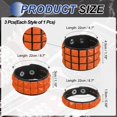 thumbnail image 2 of Uxcell 3 Pcs Pulsera Punk de Cuero 8.7"/22cm Remaches Cuadrados Goth Spike Pulsera Ajustable Cuff Bangle para Fiestas de Halloween Emo Grunge Accesorios, Naranja (Negro), 2 of 6