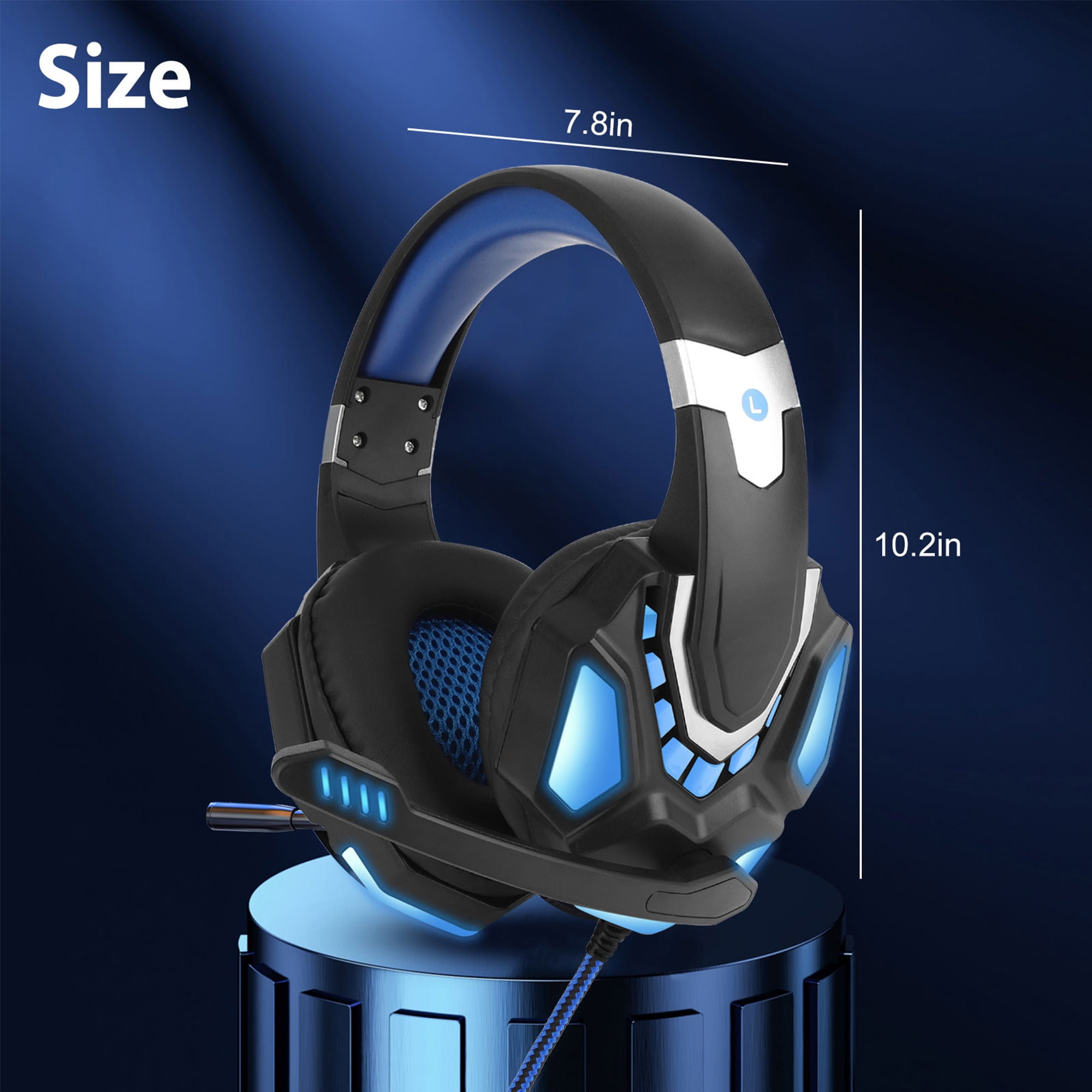 「2024 New」FC100 Gaming Headset with Microphone for PS4/PS5/PC/Nintendo  Switch, Xbox One Headset with RGB Light, Computer Gamer Headset with Mic