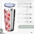 thumbnail image 4 of Strawberry Tumbler 20oz Strawberries and Flowers Stainless Steel Insulated Tumblers with Lid and Straw Pink Travel Coffee Mug Tea Wine Cups Water Bottle Strawberry Gifts for Women, 4 of 6