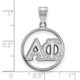 thumbnail image 2 of 925 Sterling Silver Rh-plated LogoArt Alpha Phi Medium Circle Pendant; for Adults and Teens; for Women and Men, 2 of 2