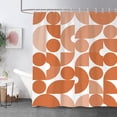 thumbnail image 2 of Shower Curtain Orange Retro Terracotta Brown White Fun Geometric Cute Teen Bright Polka Dot Abstract Girl Hippie Vintage 70s Bathroom Decor Polyester Fabric Plastic Hooks 72"W x 84"L (Pack of 1), 2 of 6